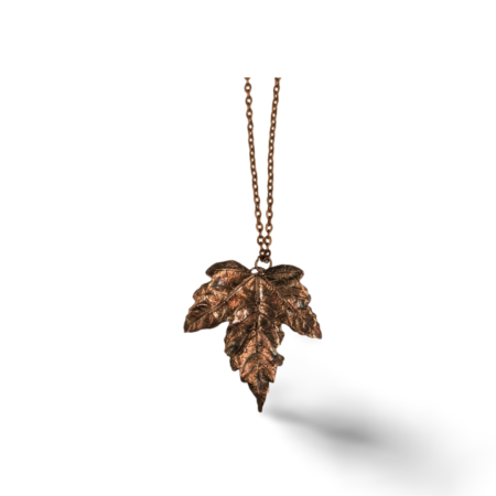 Copper Sycamore Leaf Pendant