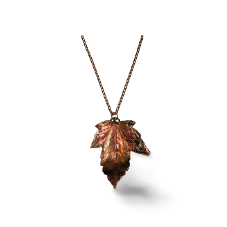 Copper Sycamore Leaf Pendant