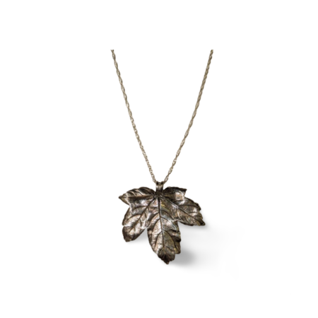 Pure Silver Sycamore Leaf Pendant